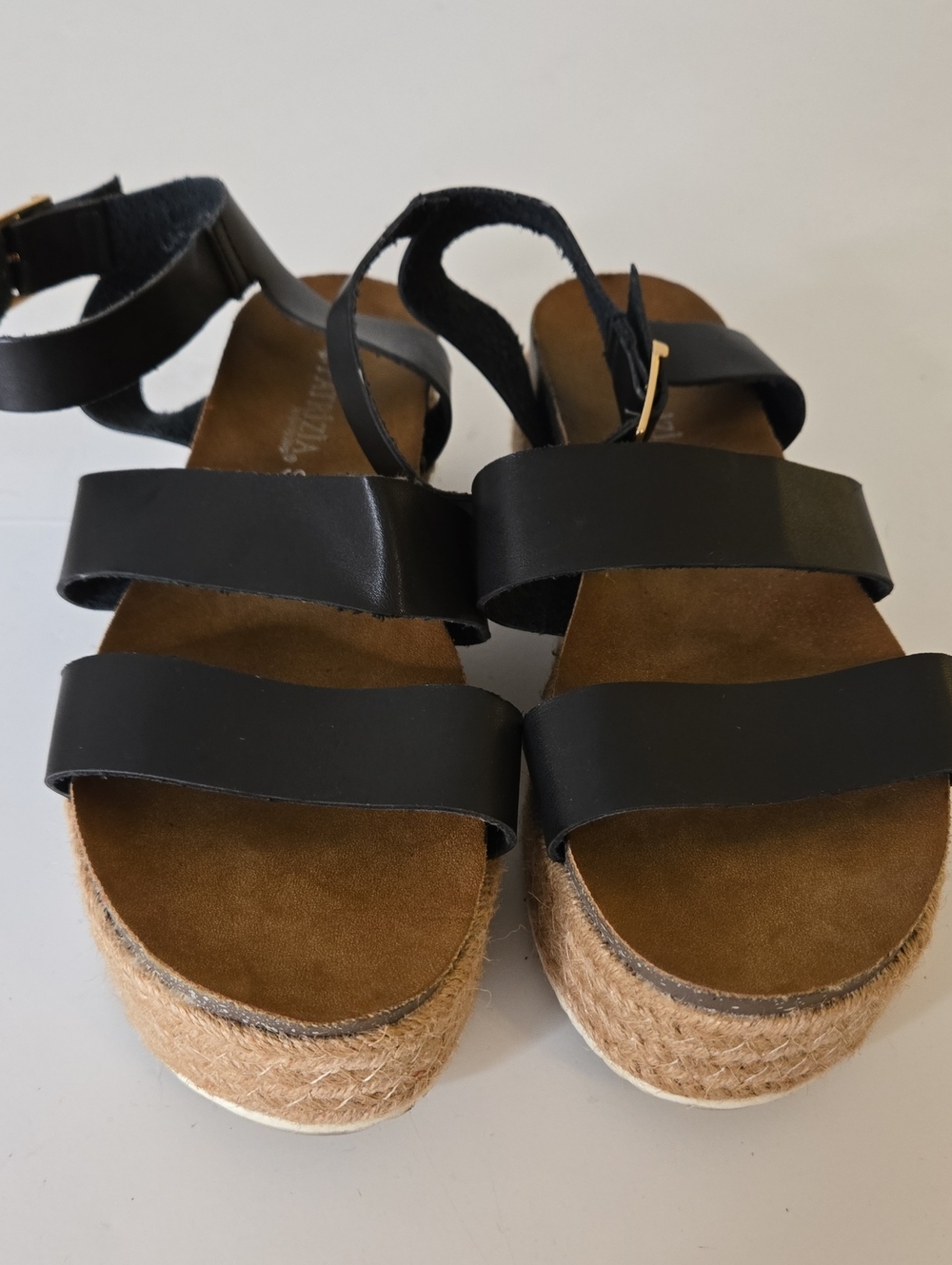 Patrizia By Spring Step Black Espadrille Platform Sandals size EU40